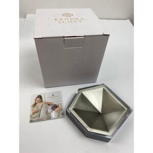 Kendra Scott Home Antique Silver Faceted Ring Dish Jewelry Tray NEW‎ $95